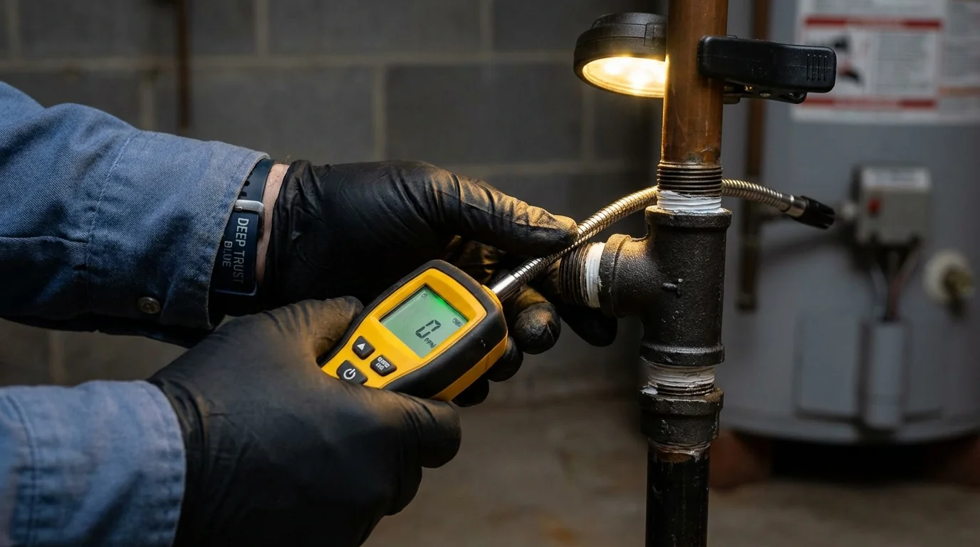 Gas leak detection with electronic sniffer by Johns Plumbing LLC in Cherry Hill